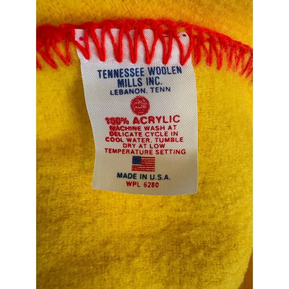 Vintage Sun Country Cooler Blanket 80s Tennessee Woolen Mills Throw USA